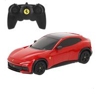 RASTAR Coche teledirigido Ferrari Purosangue a escala 1.24, réplica oficial con mando RC 2.4 GHz y control en 6 funciones, puertas abatibles para mayor realismo, diseño detallado con acabados de