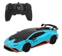 RASTAR - Coche teledirigido, Lamborghini Huracán STO, licencia oficial, escala 1:24, frecuencia 2.4 GH.z, mando con 6 direcciones, juguete para niños de 6 años, coche radiocontrol