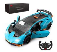 RASTAR Lamborghini - Coche a control remoto 1/14 Lamborghini Huracán STO modelo de coche de juguete de 2.4 GHz azul a control remoto para niños