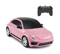 RASTAR RC Beetle Volkswagen, Coche de Carreras a Control Remoto a Escala 1:24, Coche de Juguete a Control Remoto Rosa para niños y niñas pequeñas.