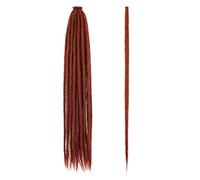 Rastas hechas a mano de 36 pulgadas, pelucas largas sintéticas hechas a mano de tejido de 0,6 cm de ancho Extensiones de Cabello(Ginger Orange)