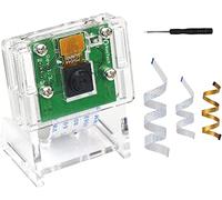 RasTech Raspberry Pi Módulo de cámara Raspberry Pi Cámara 5 millones de píxeles Raspberry Pi4B/3B+/3B/2B+/ZERO1.3/Zero W con 1 soporte transparente, 3 cables de cinta para Raspberry Pi
