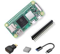 RasTech Raspberry Pi Zero - Kit de 2 W con cabezal de pin, disipador de calor de aluminio, cable micro USB OTG, adaptador mini HDMI-HDMI (con CPU de cuatro núcleos, Bluetooth 4.2, BLE, antena