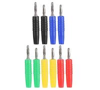 RASTKY 10 Conectores de Cable Tipo Banana U49 de 2 Mm en Rojo, Negro, Amarillo, Verde y Azul: Accesorios de Prueba Eléctricos Versátiles para Conexiones Confiables Palabras Clave Conector Tipo