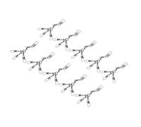 RASTKY 10 Uds. Giratorios de Pesca de Acero Inoxidable Pulido con Conector de Enclavamiento a Presión para Sedal de Pesca con Rotación de 360 Grados