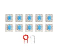 RASTKY 10 Uds. Interruptores de Teclado con Interruptor Azul Fácil de Instalar Larga Vida útil para Interruptores Mecánicos de Repuesto Material ABS (Versión Normal)