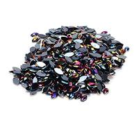 RASTKY 1000 Diamantes de Imitación de Cristal con Forma de Ojo, Cristales Artesanales con Parte Posterior Plana para Ropa y Decoración del Hogar, Cuentas de Resina de 3x6 Mm para Proyectos de Arte