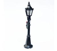 RASTKY 2 Piezas Mini Poste de Farola de Navidad y Asiento de Banco de Parque para Decoración de Caminos de Pueblo de Navidad, Juego de Adornos y Luces de Tren de Ferrocarril en Miniatura, 12 Cm -