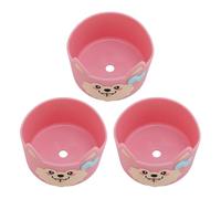 RASTKY 3 Piezas de Silicona de Dibujos Animados Perro Botella de Agua Bota Antideslizante Taza Manga Protectora de Silicona Fácil de Llevar Color Vivo 3.15x2.36 Pulgadas para Niños (Pink)