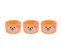 RASTKY 3 Piezas de Silicona de Dibujos Animados Perro Botella de Agua Bota Antideslizante Taza Manga Protectora de Silicona Fácil de Llevar Color Vivo 3.15x2.36 Pulgadas para Niños (Orange)