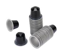 RASTKY 50 Tapas de Papel de Aluminio y 50 Cápsulas de café de 15 Ml con Cuchara y Prisa -l Coffeeod Lidsumness Conveniencia (BLACK)