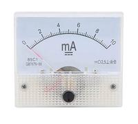 RASTKY 85C1 DC 0-10MA Puntero Amperímetro Cabeza Amperímetro Panel Instrumento de Medición de Corriente, Caracteres Negros sobre Fondo Blanco, Fácil Lectura para Estabilizador de Voltaje,