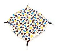 RASTKY Acogedora Hamaca Cálida de 3 Capas para Mascotas Pequeñas, Saco de Dormir de Ardilla de Felpa Suave, Nido Colgante de Tela de Algodón (Estrellas de Dibujos Animados)