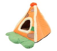 RASTKY Acogedora Tienda para Mascotas, Cama, Diseño Triangular de Zanahoria, Casa Cueva para Gatos, Tienda de Campaña, Calidez Invernal para Gatos y Perros (S)