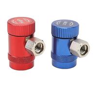 RASTKY Acopladores Rápidos R1234yf de Alta Resistencia, Puerto Macho de 1/4 de Pulgada para Trabajos de Recuperación y Evacuación, 2 Adaptadores de Conector Manual, Fácil Instalación para Medidor de