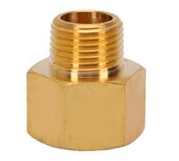 RASTKY Adaptador Reductor Hembra NPT de 1/2 pulg. a Macho NPT de 3/8 pulg. Accesorio de Tubería de Latón con Construcción de Latón Cromado Ni, para Aire, Agua, Aceite, hidrocarburos