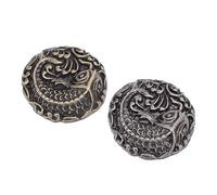 RASTKY Adorno de Botón de Metal Vintage, Accesorios de Costura Artesanal Resistentes Al Desgaste, 2 uds., Botones de Bronce Negro para Hombres, Traje, Chaquetas, Uniformes