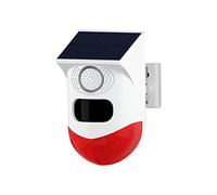 RASTKY Alarma con Sensor de Movimiento Detector PIR Inalámbrico para Exteriores|Sirena Estroboscópica Alimentada por Energía Solar 120dB| Seguridad en el Hogar para Sitios de Construcción o