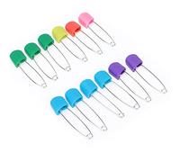 RASTKY Alfileres para Pañales de Varios Colores: Tela con Bloqueo para Pañales, Alfileres para Coser, Uso para Bebés y Adultos, Acero Inoxidable con Cabeza de Plástico, Selección de Colores (12