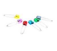RASTKY Alfileres para Pañales de Varios Colores: Tela con Bloqueo para Pañales, Alfileres para Coser, Uso para Bebés y Adultos, Acero Inoxidable con Cabeza de Plástico, Selección de Colores (6