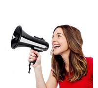 RASTKY Altavoz Megáfono Megáfono Portátil Compacto de 30 Vatios con Abridor de Botellas de Grabación 240S para Actividades Al Aire ABSTamaño 15,8 * 25CM (Black)