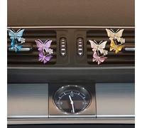 RASTKY Ambientador Difusor de Clamp/Holder de Ventilación para Coche con Forma de Mariposa de, Hermosos Accesorios Brillantes para Coche con Diamantes de Imitación, 2 Piezas de Estilo (PURPLE)