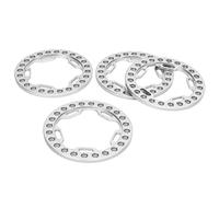 RASTKY Anillos Beadlock Exteriores de Rueda de 4 Piezas de para Coches RC 1/10 Cubos de Rueda de 1,9 Pulgadas Fine Crafts Anillo de Beadlock Reutilizable de Aleación de Aluminio para un (Silver)