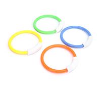 RASTKY Anillos de Juguete para Piscina con Diseño de Borde Liso para Aprender a Nadar, 4 Anillos de Buceo para Niños, Naranja/Amarillo//Verde