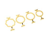 RASTKY Anillos de Moldes de Sello de Cera de Color Dorado de Aleación de Zinc para Sello, Molde de Sellado de Fácil Operación, 4 Estilos Surtidos, Amplia Aplicación