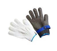 RASTKY Anticorte de Protección de Manos de Alambre de Acero Inoxidable para Pruebas de Laboratorio de Procesamiento de Alimentos 2 Piezas (GRAY)