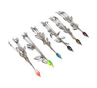 RASTKY Aparejo Tipo Paraguas de 5 Brazos con Cuchillas de Lentejuelas, Señuelo para Lubina, Juego de 6, Ideal para Pescar Lubina, Material de Acero