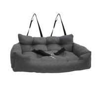RASTKY Asiento de Coche para Mascotas, Asientos Elevadores Suaves y Seguros para Perros Pequeños/medianos, Cama para Perros Universal Transpirable para Coche y Hogar, Asiento Doble Gris Oscuro