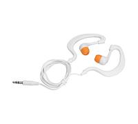 RASTKY Auriculares Impermeables de Conducción ósea, Cables Más Cortos para Nadar, Correr, Andar en Bicicleta con 4 Tapones para los Oídos de Repuesto (Blanco Naranja)