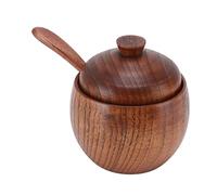 RASTKY Azucarero de Madera de, Caja de Sal, Contenedor de Almacenamiento de Condimentos con Tapa de Cuchara para Cocina, Hotel, Buffets, Fiestas