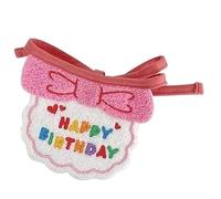 RASTKY Baberos y Sombreros para Disfraces de Cumpleaños para Mascotas, Material de Lana Cómodo para Fiestas de Disfraces Diarias (Babero y Gorro Rosa)