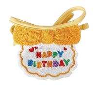 RASTKY Baberos y Sombreros para Disfraces de Cumpleaños para Mascotas, Material de Lana Cómodo para Fiestas de Disfraces Diarias (Babero y Gorro Amarillo)