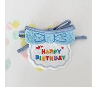 RASTKY Baberos y Sombreros para Disfraces de Cumpleaños para Mascotas, Material de Lana Cómodo para Fiestas de Disfraces Diarias (Babero Azul y Gorro)