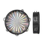 RASTKY Banda Láser de Tambor de Pandereta de 8 Pulgadas con Filas Dobles de Placas de Acero Inoxidable, Hermoso Color Láser, Gran Regalo para Niños, Amigos o Amantes de la Música