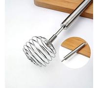 RASTKY Batidora de Huevos Portátil de Acero Inoxidable, Duradera, de Forma Redonda, para Mezclar Salsas y Batir Huevos (SILVER)