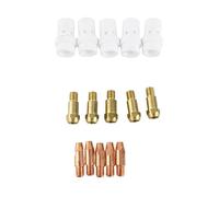 RASTKY Binzel 36KD MIG Antorcha de Soldadura 14 Piezas Juego de Soporte de Punta de Difusor de Gas con Punta de Contacto, Kit de Reemplazo Confiable para Copa Protectora, 5 Puntas de Contacto, 5