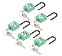 RASTKY Bloqueo de Aislamiento Bloqueo de Grillete Resistencia a Altas Temperaturas, 5 Juegos de Etiquetado de Seguridad de 38 Mm/1,5 Pulgadas para Sitios Industriales (GREEN)