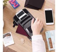 RASTKY Bolsa Impermeable para el Cuello con Soporte para Pasaporte, Color Gris, con Orificios Transpirables y Cubierta en Perspectiva, Ideal para Viajar, Porta Pasaportes de Nailon e