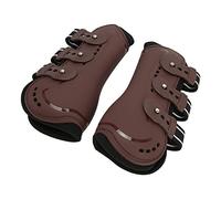 RASTKY Botas Transpirables para Patas de Caballo Que Protegen de Impactos, Protectores de Piernas Antideslizantes para Entrenamiento de Caballos, Marrón, Ideal para Saltar (L)