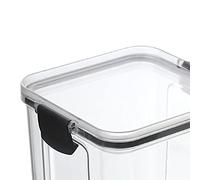 RASTKY Caja de Almacenamiento de Granos Transparente, Cubierta Cóncava, Contenedor de Almacenamiento de Alimentos para Harina, Azúcar Moreno, Hojas de té, Diseño que Ahorra Espacio, Material de