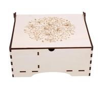 RASTKY Caja de Almacenamiento Decorativa de Madera con Tapa Abatible, Organizador DIY de Mortaja y Espiga para Accesorios de Papelería, 7,9 X 7,1 X 3, Pulgadas