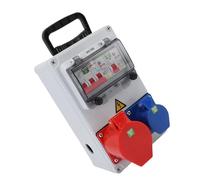 RASTKY Caja de Distribución de Enchufes Industriales de Mano a Prueba de Agua Toma de Disyuntor Eléctrico Fácil de Transportar Adecuado para Sitios de Construcción Uso en Exteriores