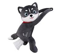 RASTKY Caja de Pañuelos Montada en el Automóvil de Felpa Gris con Compartimento de Almacenamiento Dividido para Teléfonos, Juguetes, Botellas de Agua, Decoración de Reposabrazos Amarillo (#1)