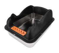 RASTKY Caja de para Gatos Grande de Acero Inoxidable con Tapa a Prueba de Salpicaduras, Fácil de Limpiar para Gatos y Dueños Felices Diseño de Entrada Superior para Todos los y Dueños Acero (Black)