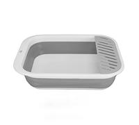RASTKY Caja de para Gatos Plegable de Primera Calidad, Pedal Científico de Almacenamiento Conveniente para Gatos Adultos, Inodoro para Gatitos Semicerrado, Silicona PP, 18.1x13.4x4.7in (Gray)
