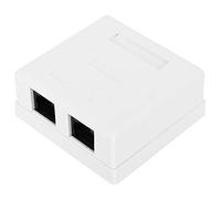 RASTKY Caja de Redes de Doble Puerto RJ45-8P8C Cat 6 Montada en Superficie para una Conectividad Eficiente de Estaciones de Trabajo ABS Blanco 1,06 X 1,12 X 2,36 Pulgadas